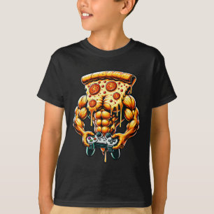 Cool Bodybuilding Gamer Pizza Present T-Shirt