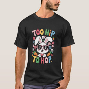 Cool Boho Hip Bunny Spring Floral Pastel Rainbow C T-Shirt