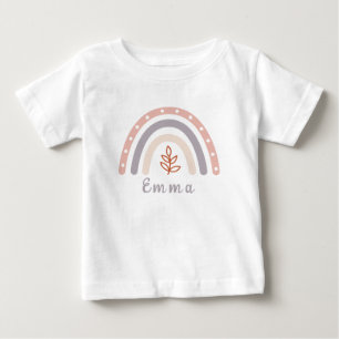 Cool Boho Rainbow with Personalised Name Baby T-Shirt