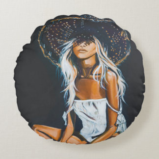 Cool Boho theme Cotton Round Pillow