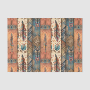 Cool Boho Western tiled pattern decoupage  Tissue Paper