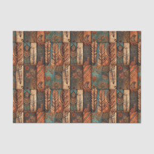Cool Boho Western tiled pattern decoupage  Tissue Paper