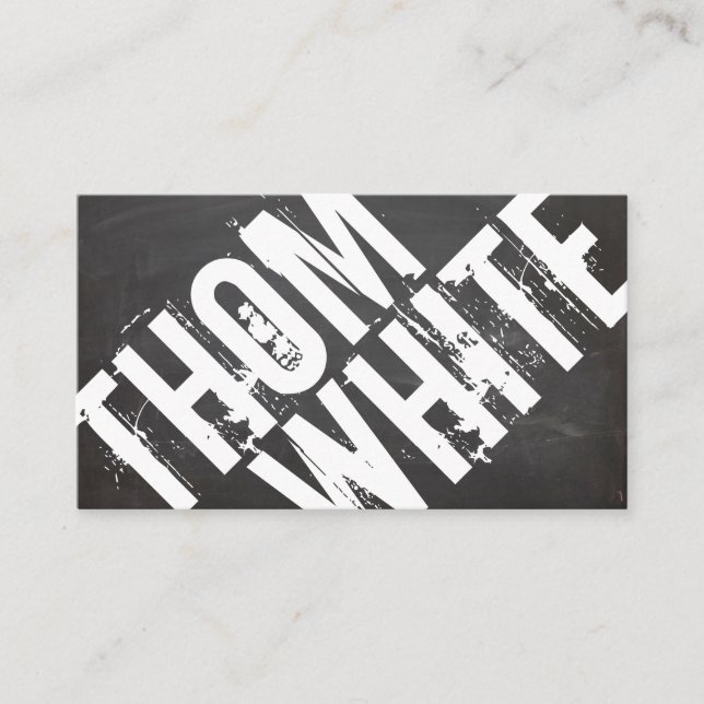 Cool BOLD Black and White Grunge Typography Urban Business Card (Front)