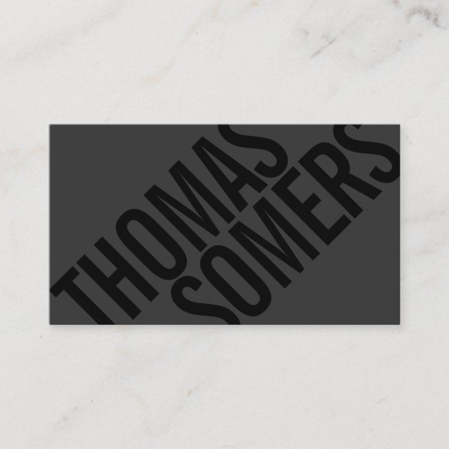 Cool BOLD Black on BLack Typography Unique Modern Business Card (Front)