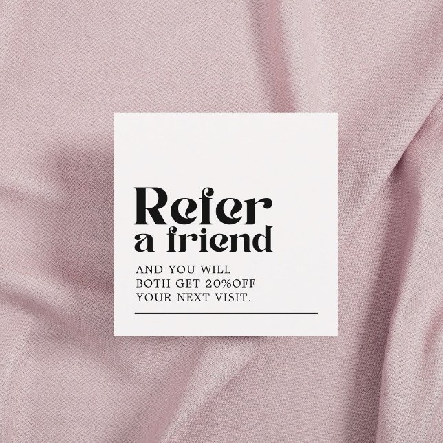 Cool Bold Black White Beauty Salon Referral Card (Creator Uploaded)