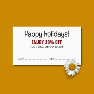 Cool Bold Black White Red Salon Appointment Coupon