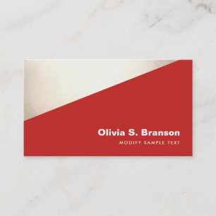 Cool Bold Geometric Gold Red Business Card