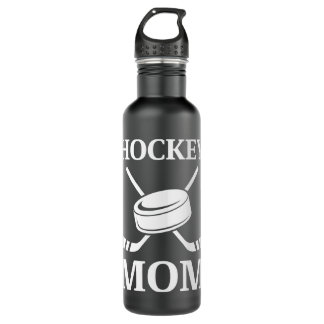 Cool  Bold Hockey Mum Logo Gifts   White on Black  710 Ml Water Bottle