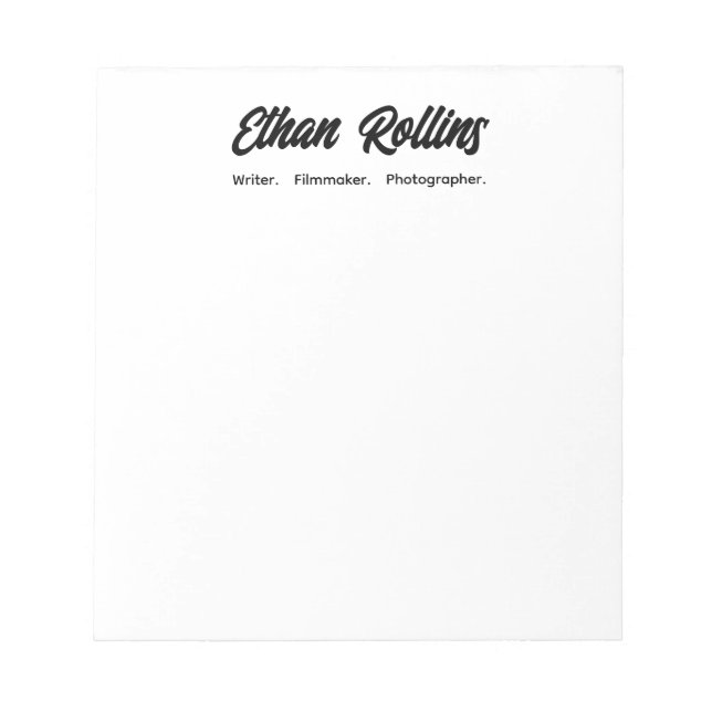 Cool Bold Marker Signature Script Font= Notepad (Front)