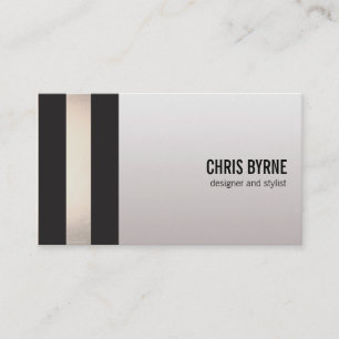 Cool Bold Modern Black and Rose Gold Striped Business Card
