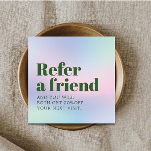 Cool Bold Pastel Green Beauty Salon Referral Card