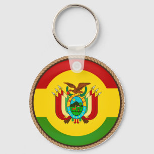 Cool Bolivia Flag Seal Key Ring