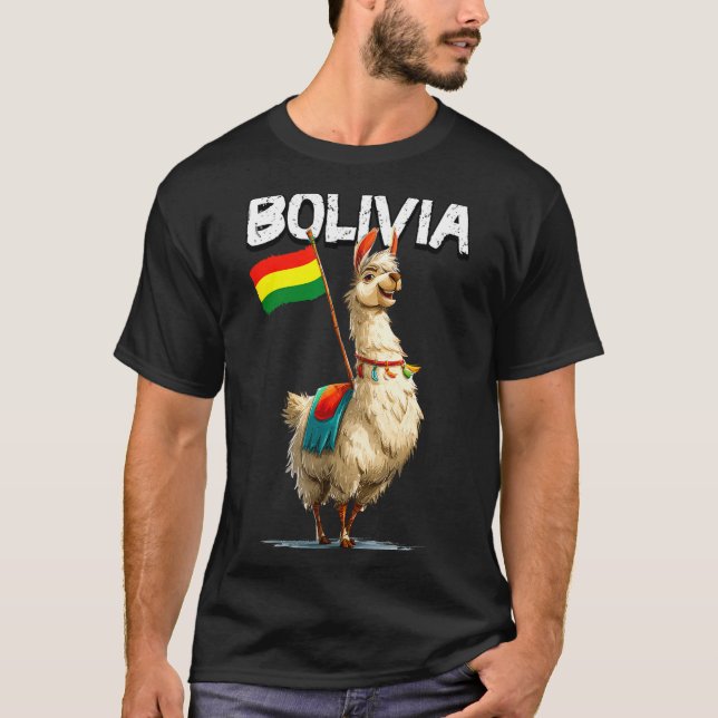 Cool Bolivian Llama Costume For Bolivia Lovers  T-Shirt (Front)