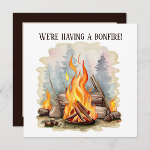 cool bonfire add information party invitation