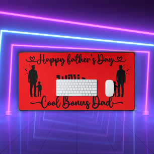 Cool Bonus Dad Happy Father's Day   Desk Mat