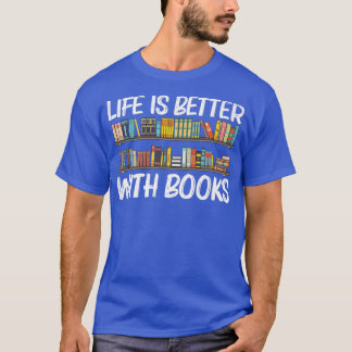 Cool Book Design For Men Women Bookworm Reading Bo T-Shirt