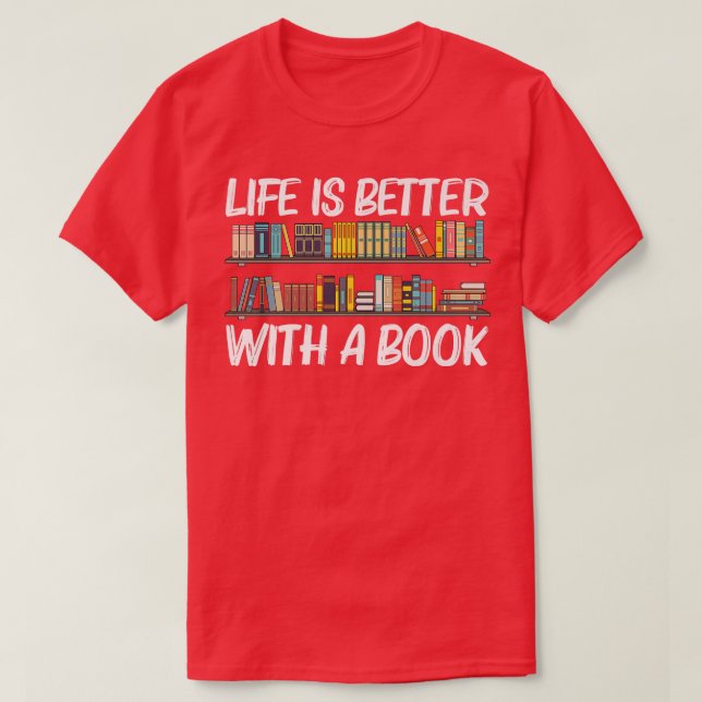 Cool Book Design For Men Women Bookworm Reading Bo T-Shirt (Design Front)