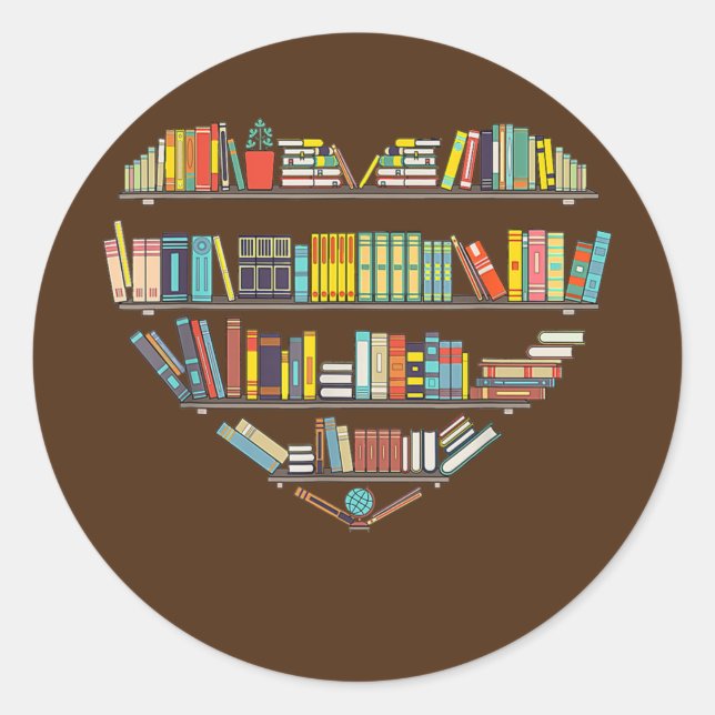 Cool Books Reading Men Women Book Lover Literacy Classic Round Sticker (Front)