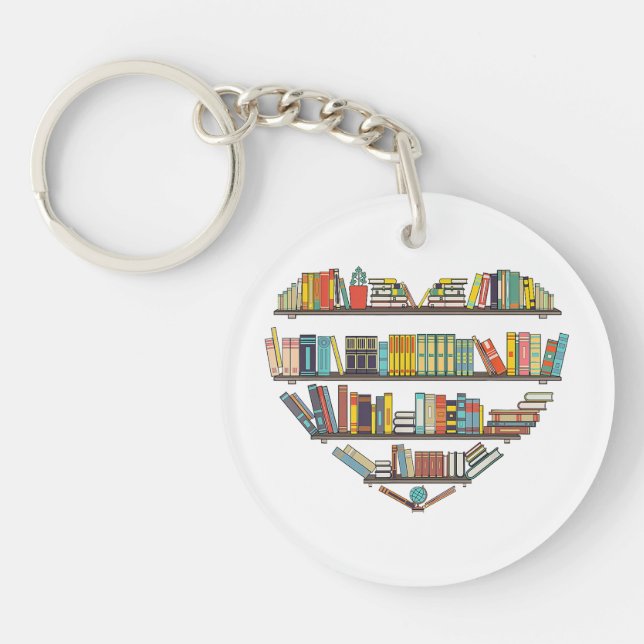 Cool Books Reading Men Women Book Lover Literacy L Key Ring (Front)