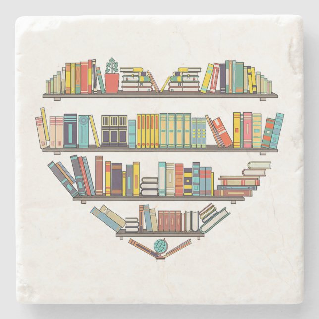 Cool Books Reading Men Women Book Lover Literacy L Stone Coaster (Front)