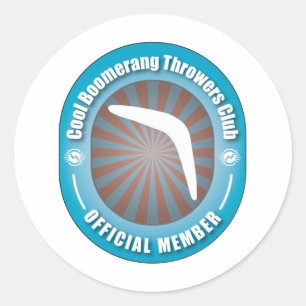 Cool Boomerang Throwers Club Classic Round Sticker