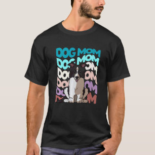 Cool Border Collie Dog Mom Retro Vintage Dog  T-Shirt
