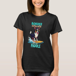 Cool Border Collie Surfing Dog T-Shirt