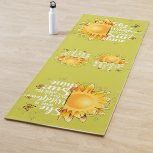Cool Botanical Sunshine Sunflower Yoga Mat