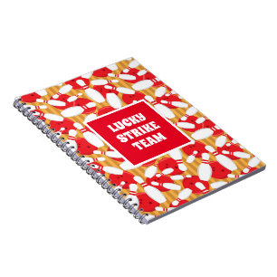 Cool Bowling Balls and Pins Strikes League Team Notebook