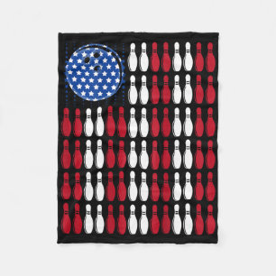 Cool Bowling Bowler Men Women Team American Flag ( Fleece Blanket