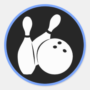 Cool bowling classic round sticker