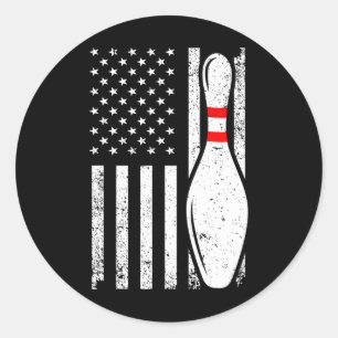 Cool Bowling Design For Men Women Bowler Bowling P Classic Round Sticker