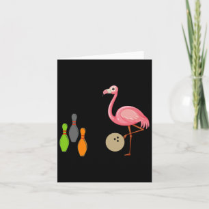 Cool Bowling Flamingo Funny Shorebirds Lover Playe Card