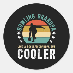 Cool Bowling Grandpa Of A Bowler Grandfather  Classic Round Sticker