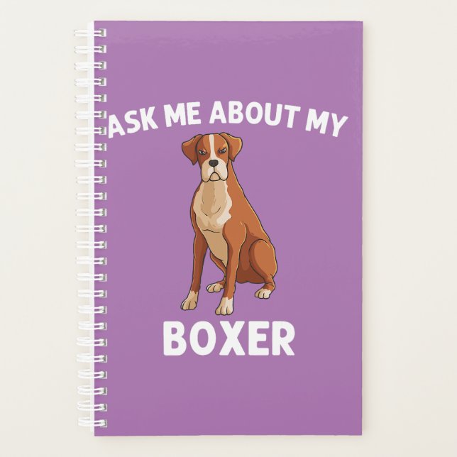 Cool Boxer Dog For Men Women Puppy Lover Dog  Planner (Front)