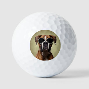 Cool Boxer Dog Golf Balls