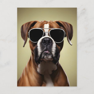 Cool Boxer Dog Postcard