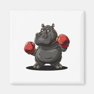 Cool Boxing Athlete Costume For Hippo And Animals Magnet