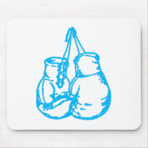 Cool Boxing Blue Sign With Gloves Mouse Mat