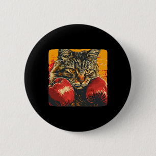 Cool Boxing Cat For Boxing Gloves And Cats Lovers 6 Cm Round Badge