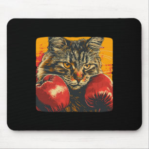 Cool Boxing Cat For Boxing Gloves And Cats Lovers Mouse Mat