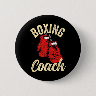 Cool Boxing Coach Red Gloves Kickboxing Kickboxer 6 Cm Round Badge