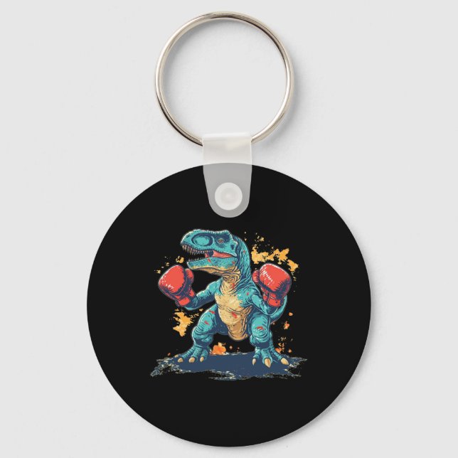 Cool Boxing Gloves With Dinosaur  Key Ring (Front)