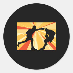 Cool Boxing, Mma, Kickboxing Cross Punch Classic Round Sticker