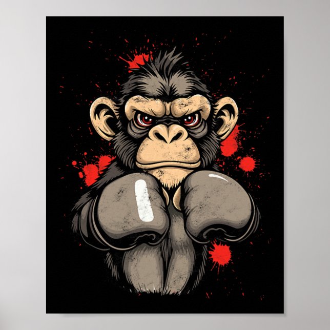 Cool Boxing Monkey - Costume  Poster (Front)
