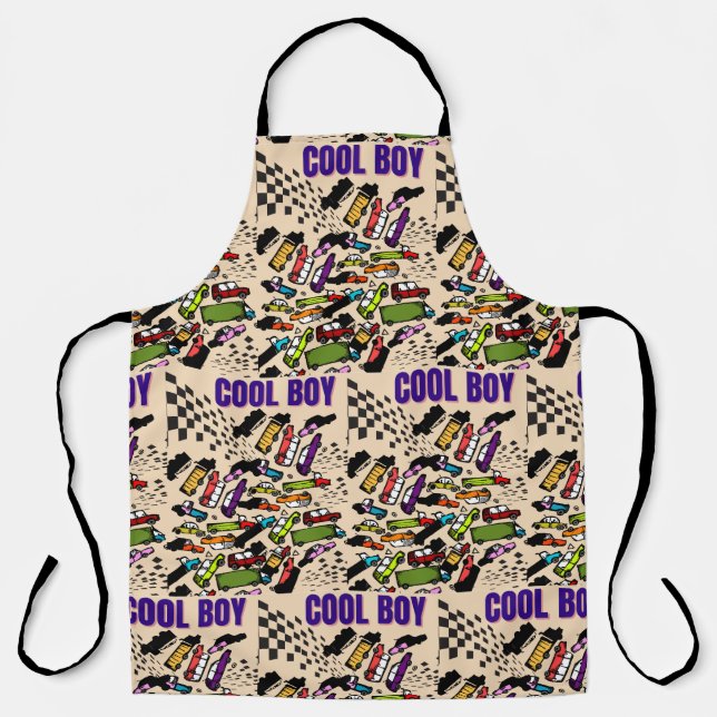cool boy cars, automobil apron (Front)