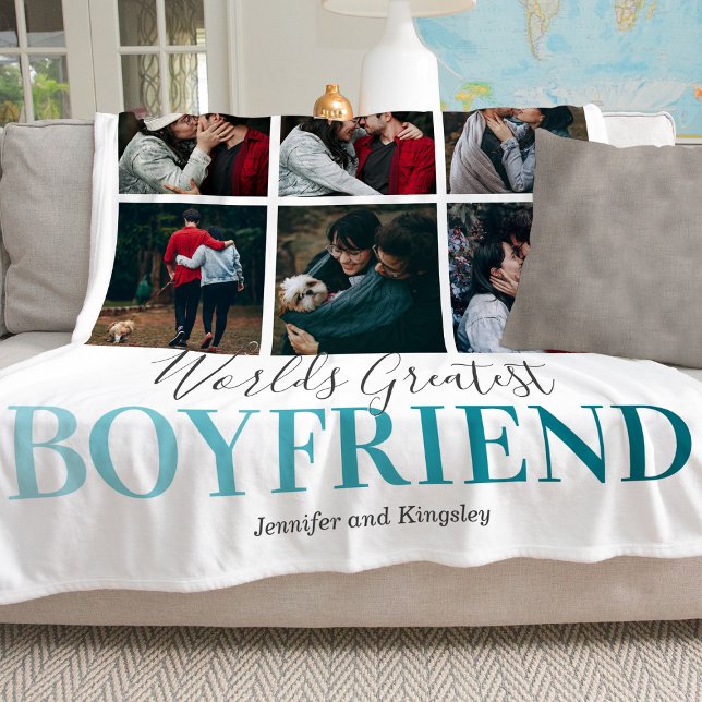 Cool Boyfriend Gift | Worlds Greatest Photo Fleece Blanket (Creator Uploaded)