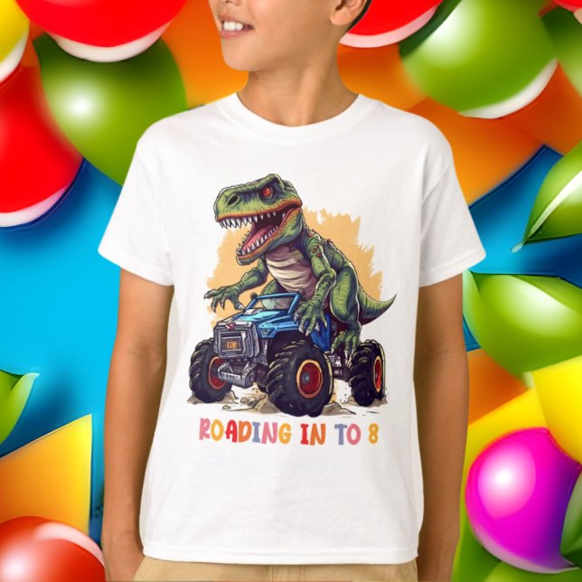 cool boys 8th Birthday dinosaur prehistoric  T-Shirt (Creator Uploaded)