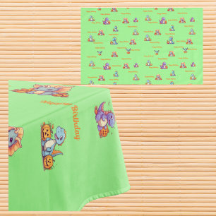 Cool Boys Baby Dinosaur Halloween Happy Birthday Tablecloth
