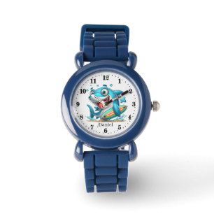 Cool boys beach shark add name kids watch